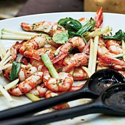 Grilled Shrimp with Apple and Charred Scallions Recipe