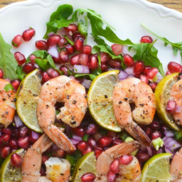 Grilled Shrimp with Pomegranate Salsa (practically calorie free!)