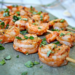 Grilled Shrimp with Salsa and Garlic Marinade