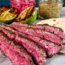 Grilled Skirt Steak with Charred Tomatillo Salsa