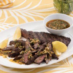 Grilled Skirt Steak with Smoky Herb Sauce