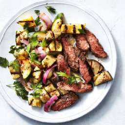 Grilled Skirt Steak With Squash Ratatouille