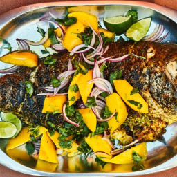 Grilled Spiced Snapper with Mango and Red Onion Salad