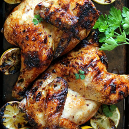 Grilled Split Chicken With Dorot Ginger and Honey