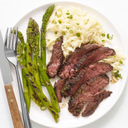 Grilled Steak and Asparagus with Orzo