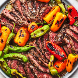 Grilled Steak and Mixed Peppers