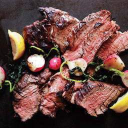 Grilled Steak and Radishes with Black Pepper Butter
