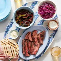 Grilled Steak Fajitas with Spicy Onion & Poblano Pepper