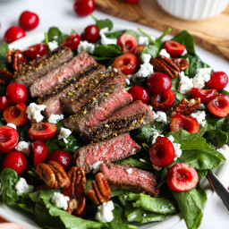 Grilled Steak Salad with Cherries & Balsamic Dressing