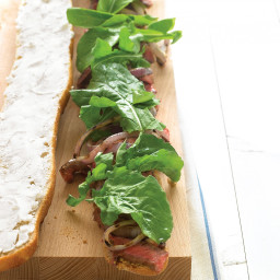 Grilled Steak Sandwiches with Goat Cheese and Arugula