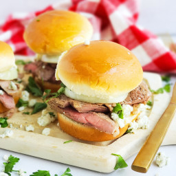 Grilled Steak Sliders with Onions & Blue Cheese