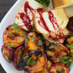 Grilled Stone Fruit with Pomegranate Syrup