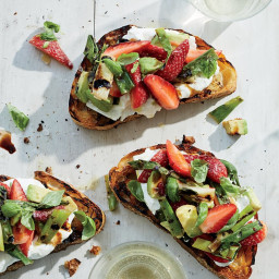 Grilled Strawberry-Avocado Toasts with Burrata