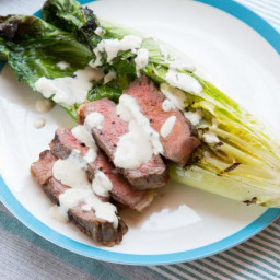 Grilled Strip Steak and Caesar Salad