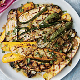 Grilled Summer Squash with Bagna Cauda and Fried Capers