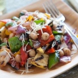 Grilled Summer Vegetable Salad with Chickpeas and Basil
