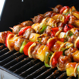 Grilled Sweet and Sour Veal Meatball Kabobs