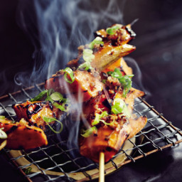 Grilled Sweet Potatoes with Soy Sauce, Maple, and Bacon