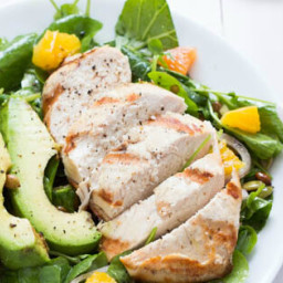 Grilled Tequila Chicken with Orange, Avocado and Pepita Salad