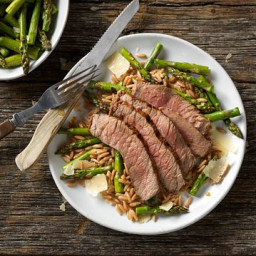 Grilled Top Round Steak with Parmesan Asparagus