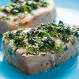 Grilled Tuna With Herbs and Olives
