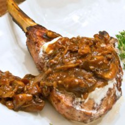 Grilled Veal Chops with Mushroom Ragout