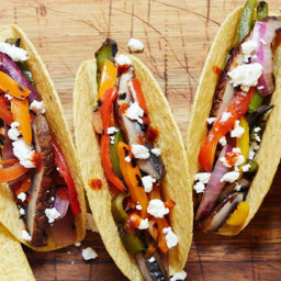 Grilled Vegetable and Goat Cheese Tacos