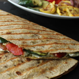 Grilled Vegetable Quesadillas with Goat Cheese and Pesto
