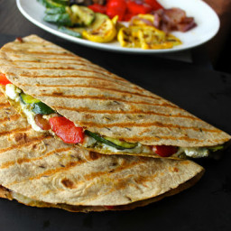 Grilled Vegetable Quesadillas with Goat Cheese and Pesto