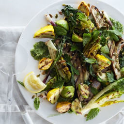 Grilled Vegetable Salad with Raw Green Mole