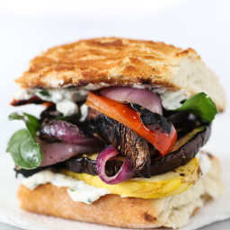Grilled Vegetable Sandwich with Herbed Ricotta