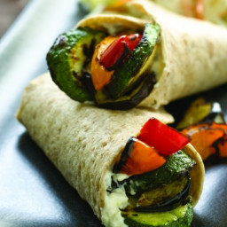 Grilled Vegetable Wraps with Creamy Coleslaw
