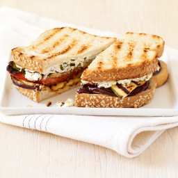 Grilled veggie and herbed-goat cheese paninis