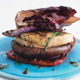 Grilled Veggie and Tofu Stack with Balsamic and Mint
