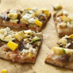Grilled Veggie Naan Pizzas with Goat Cheese
