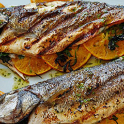 Grilled Whole Mediterranean Fish with Aged Sherry-Vinegar-Tarragon Vinaigre