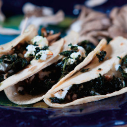 Grilled Wild Mushroom and Kale Tacos