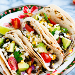 Grilled Yellow Corn and Black Bean Tacos