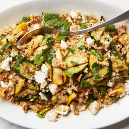 Grilled Zucchini and Bulgur Salad With Feta and Preserved-Lemon Dressing