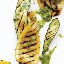 Grilled Zucchini with Buttermilk-Basil Dressing