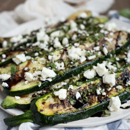 Grilled Zucchini with Herb salt and feta