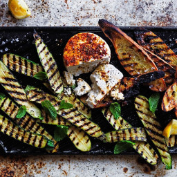 Grilled zucchini with ras el hanout, ricotta and mint