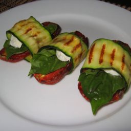 Grilled Zucchini Wraps with Tomatoes and Goat Cheese