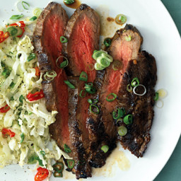 Grilled Asian Flank Steak with Sweet Slaw