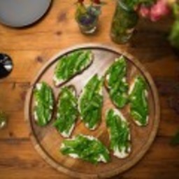 Grilled Ciabatta with Ricotta and Snap Peas