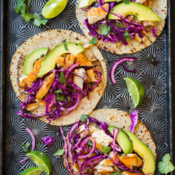 Grilled Fish Tacos with Lime Cabbage Slaw