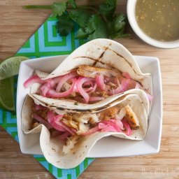 Grilled Fish Tacos with Spicy Pickled Onions