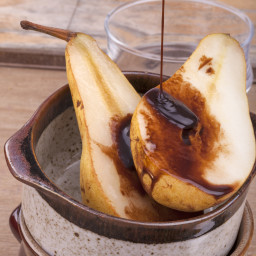 Grilled Pears with Balsamic-Ginger Chocolate Sauce
