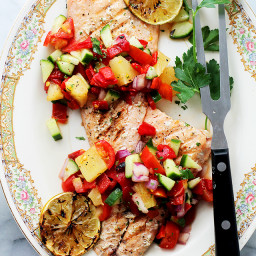 Grilled Salmon with Pineapple and Piquillo Peppers Salsa + GIVEAWAY