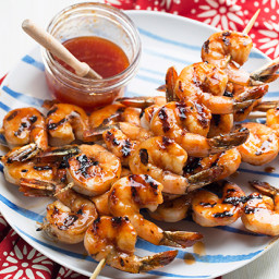 Grilled Shrimp with Honey-Ginger Barbecue Sauce
